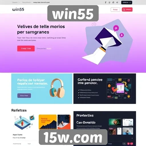 Evolução da interface do site Win55